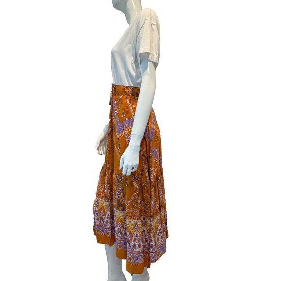 Orange Patterned Maxi Dress - Picture 4 of 7